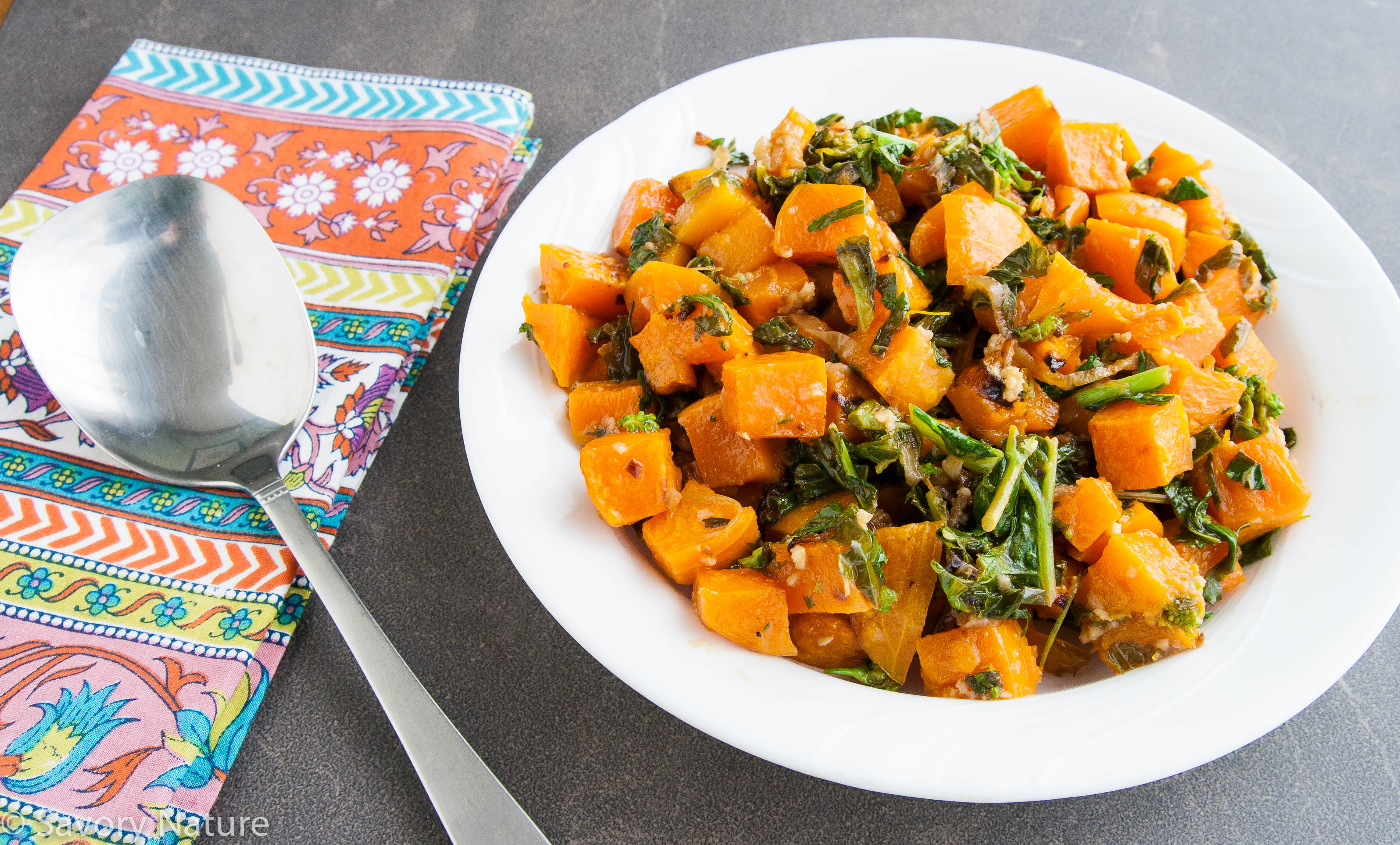 Roasted Butternut Squash and Broccoli Rabe Savory Nature