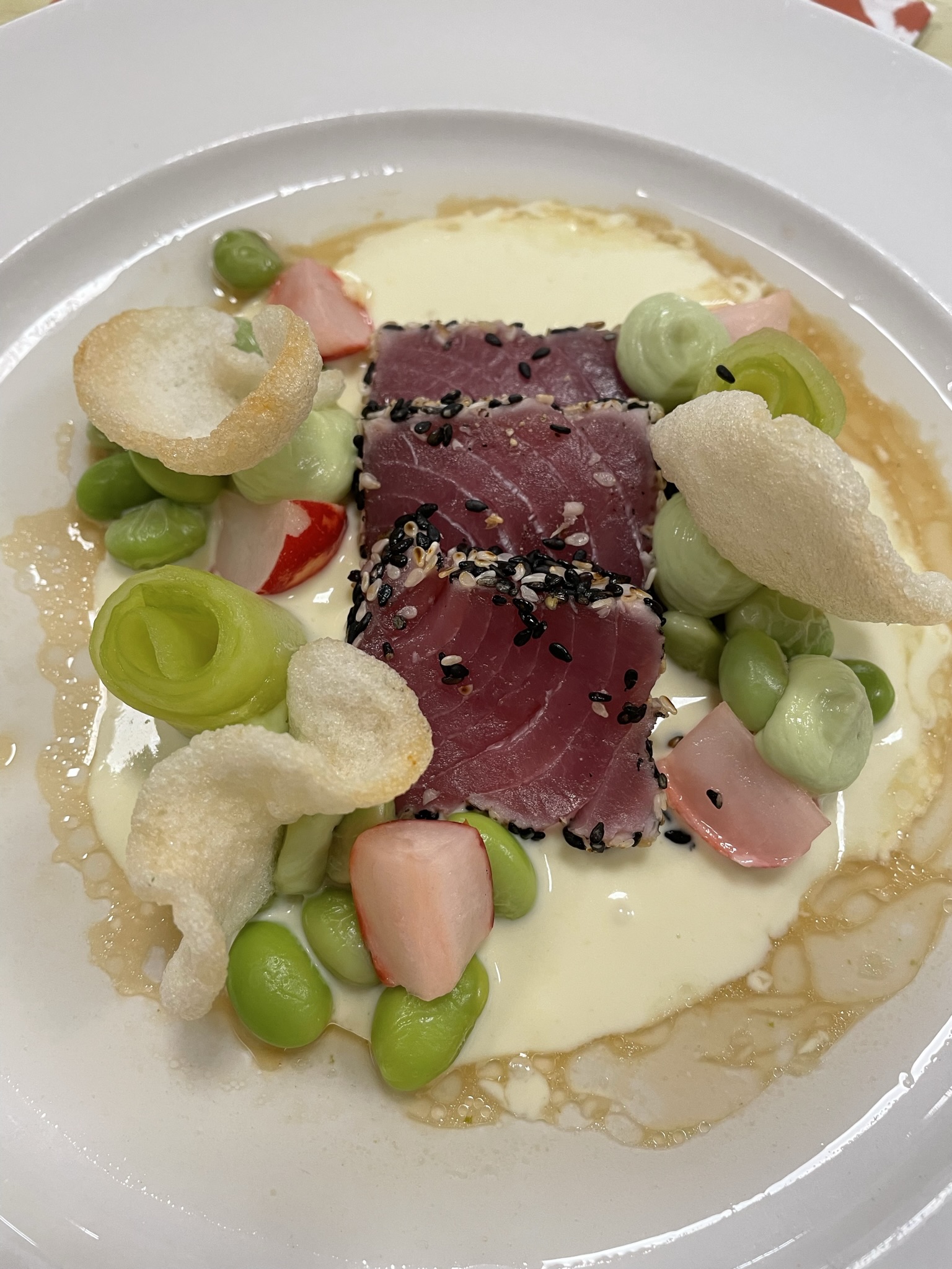 Tonijn tataki met wasabi, ingelegde groente & ponzu Savory Sisters