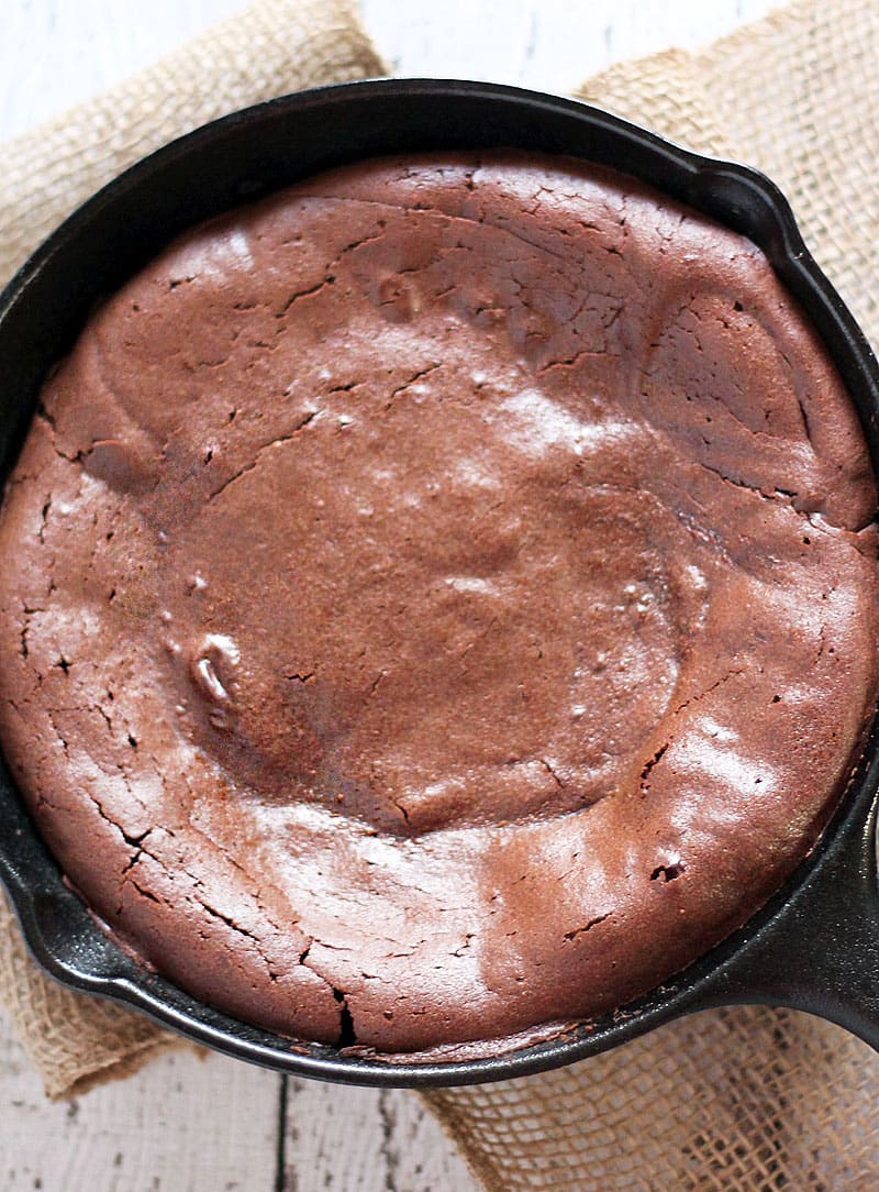 Peanut Butter & Chocolate Skillet Cake