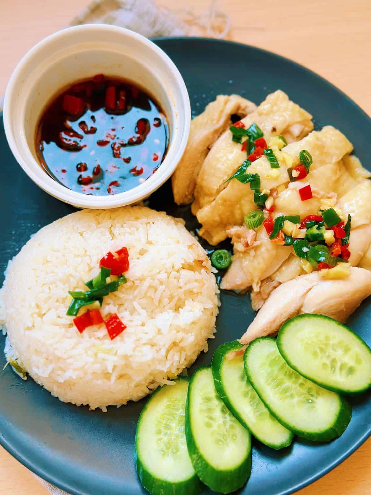 Instant Pot Hainanese Chicken Rice (Quick & Easy)