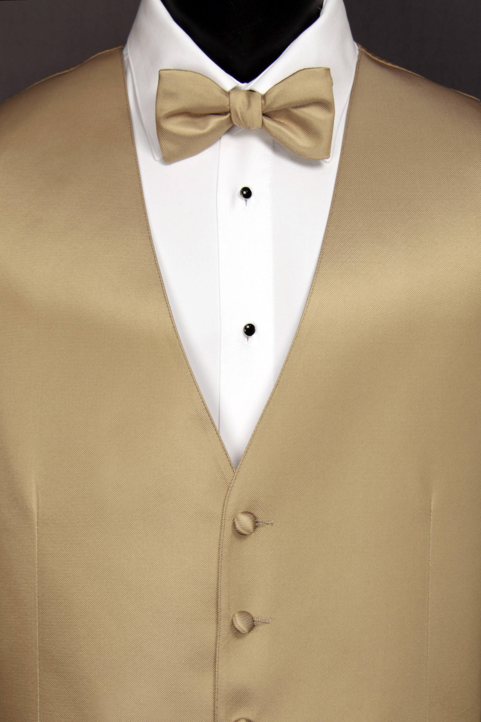 Gold Solid Vest Savvi Formalwear