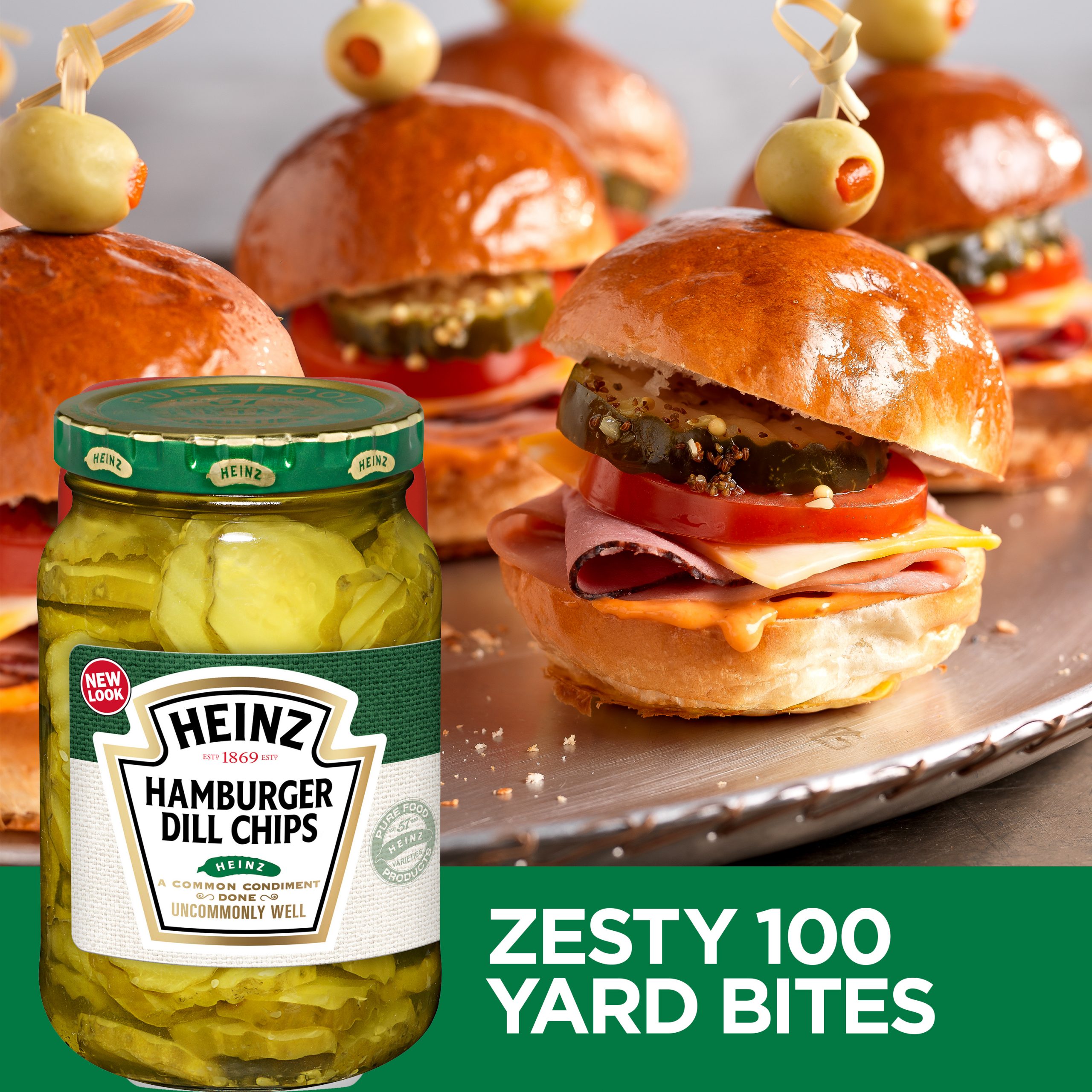 (3 Pack) Heinz Hamburger Dill Chips Pickles, 16 fl oz Jar Savvy1