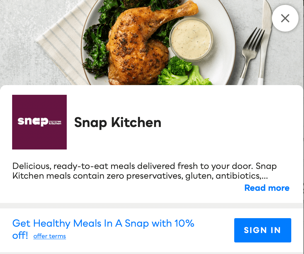 Snap Kitchen Savvy Perks