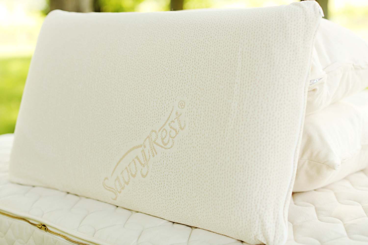 Natural Talalay Pillow Plush Organic Cotton Cover Savvy Rest