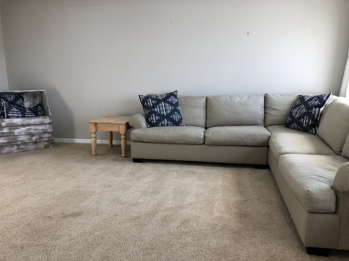 BEFORE New Carpet/ Bonus Room Makeover Sawdust 2 Stitches