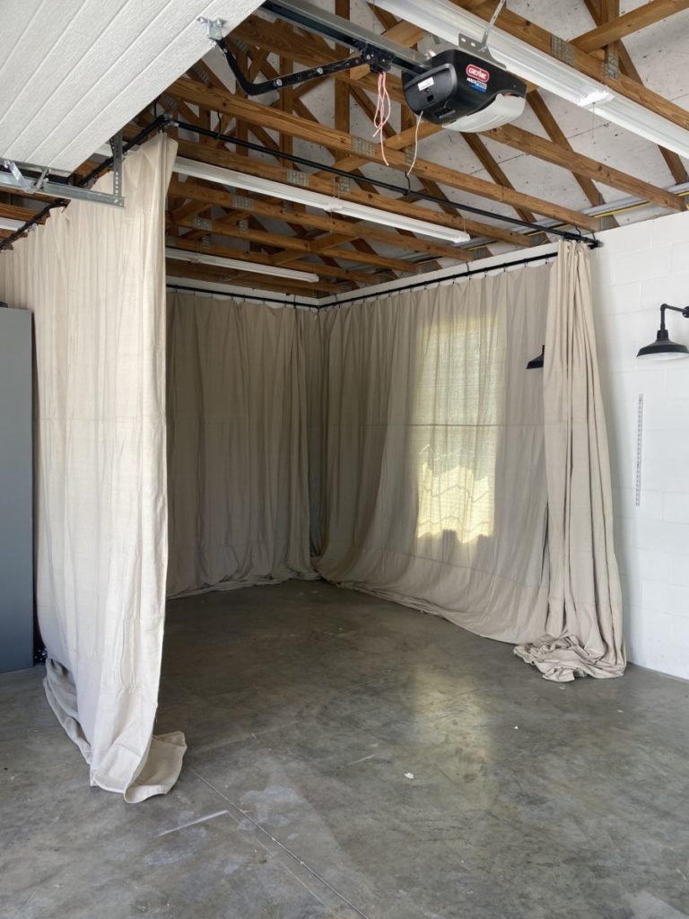 DIY Paint Booth Sawdust 2 Stitches