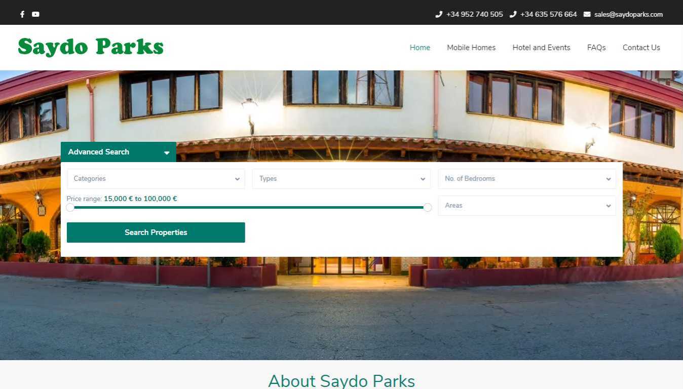 Mobile homes for sale in Spain Caravans for sale in Spain Saydo Parks