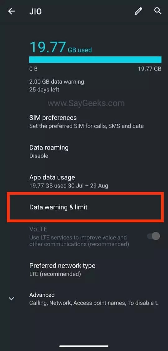 How to Reset Mobile Data limit Exceeded Notification [6 Easy Steps
