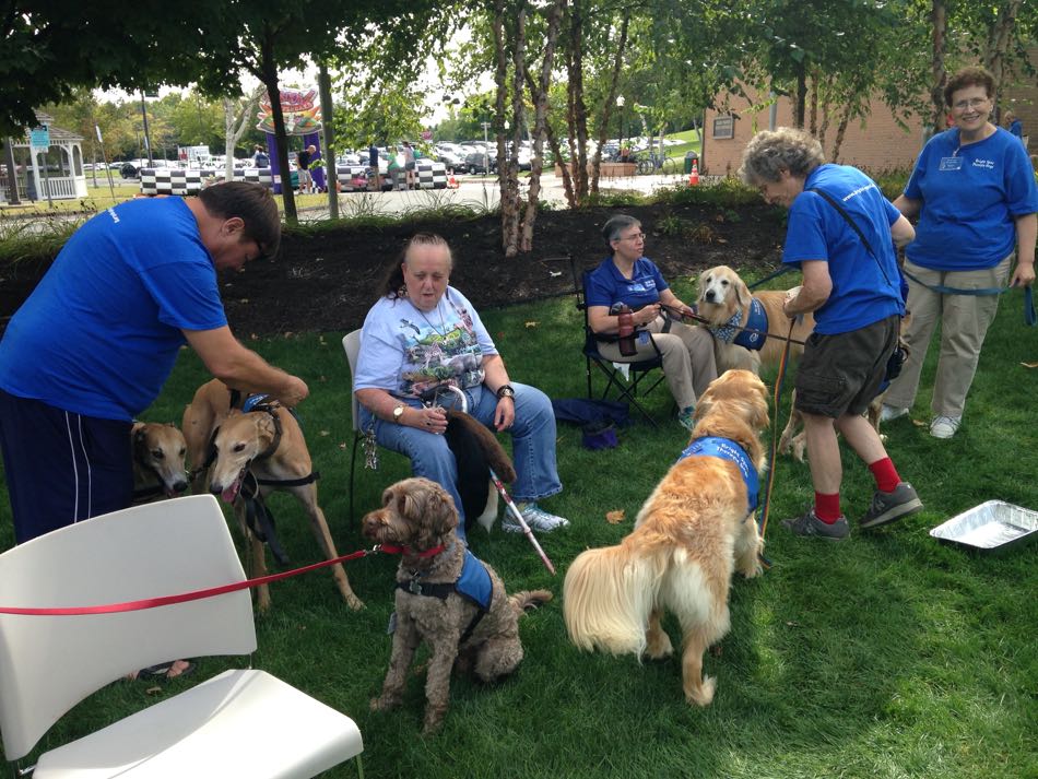 Bright Spot Therapy Dogs on Greenfield Community College Campus