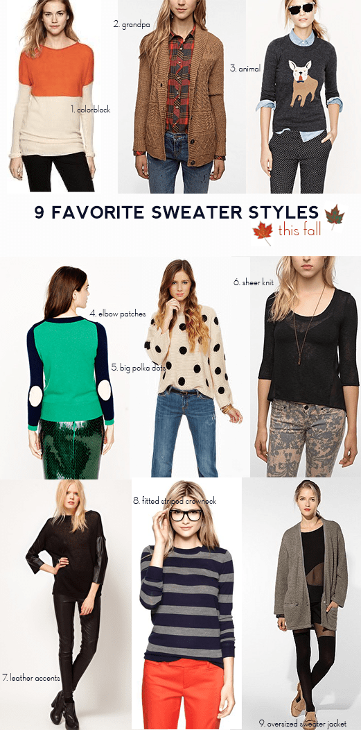 9 Favorite Sweater Styles this Fall Say Yes