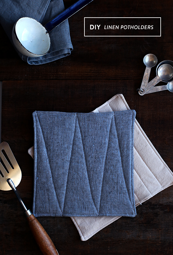 DIY Handmade Linen Potholders Say Yes