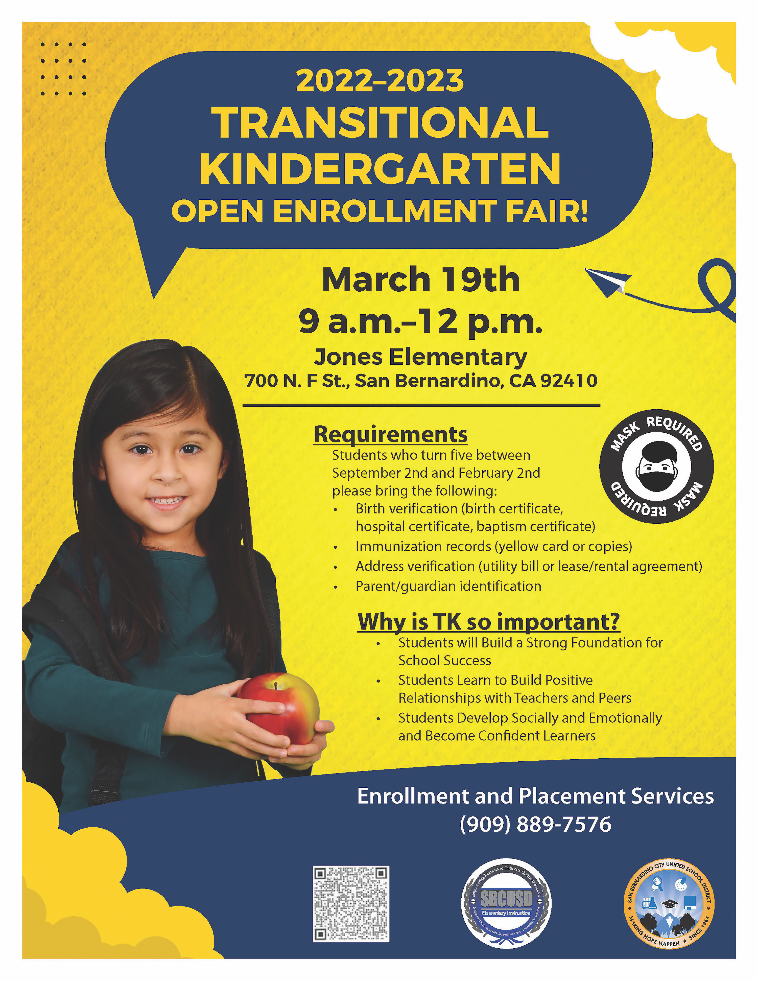 Transitional Kindergarten (TK) Enollment Fair San Bernardino American