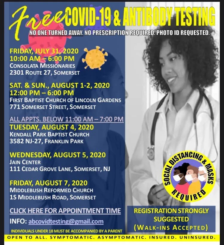 Free Covid Antibody Test New Jersey CARUCUS