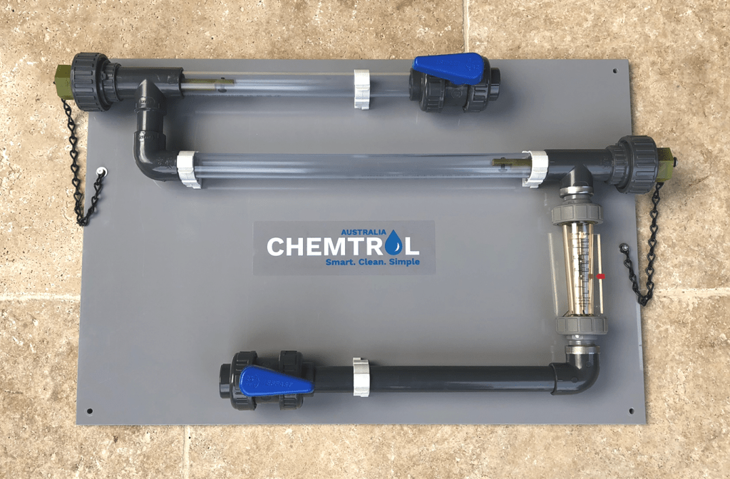 Corrosion Coupon Rack 2 stations with clear PVC CHEMTROL