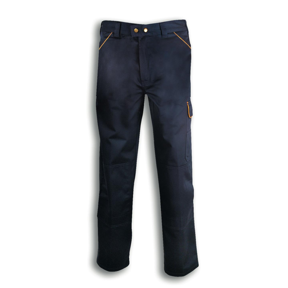Blue Cotton/Polyester Work Pants Comfort & Durability