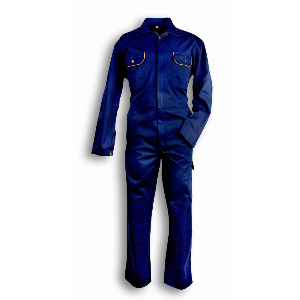 Blue Cotton/Polyester Work Coverall Comfort & Durability