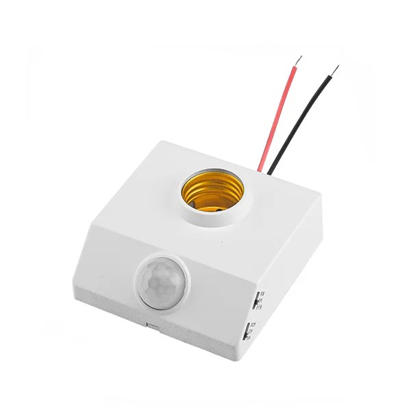 PIR Infrared Motion Sensor LED Lamp Wall Mounted Bulb Holder E27 AC220V