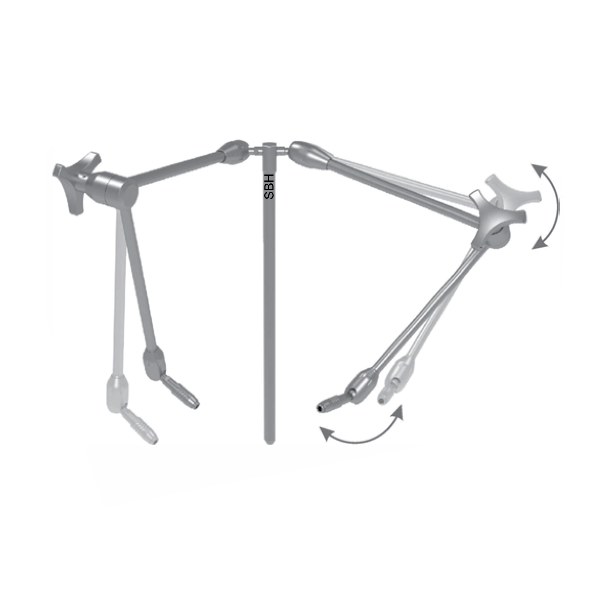 Articulated arm (2 arm design) with triple clamping SBH Surgical