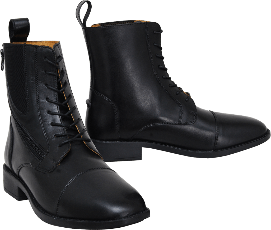 Paddock ankle riding boots in aniline leather and angular zip detail