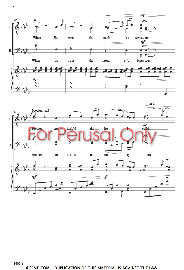 Cradle Hymn, Kim André Arnesen Santa Barbara Music Publishing, Inc.