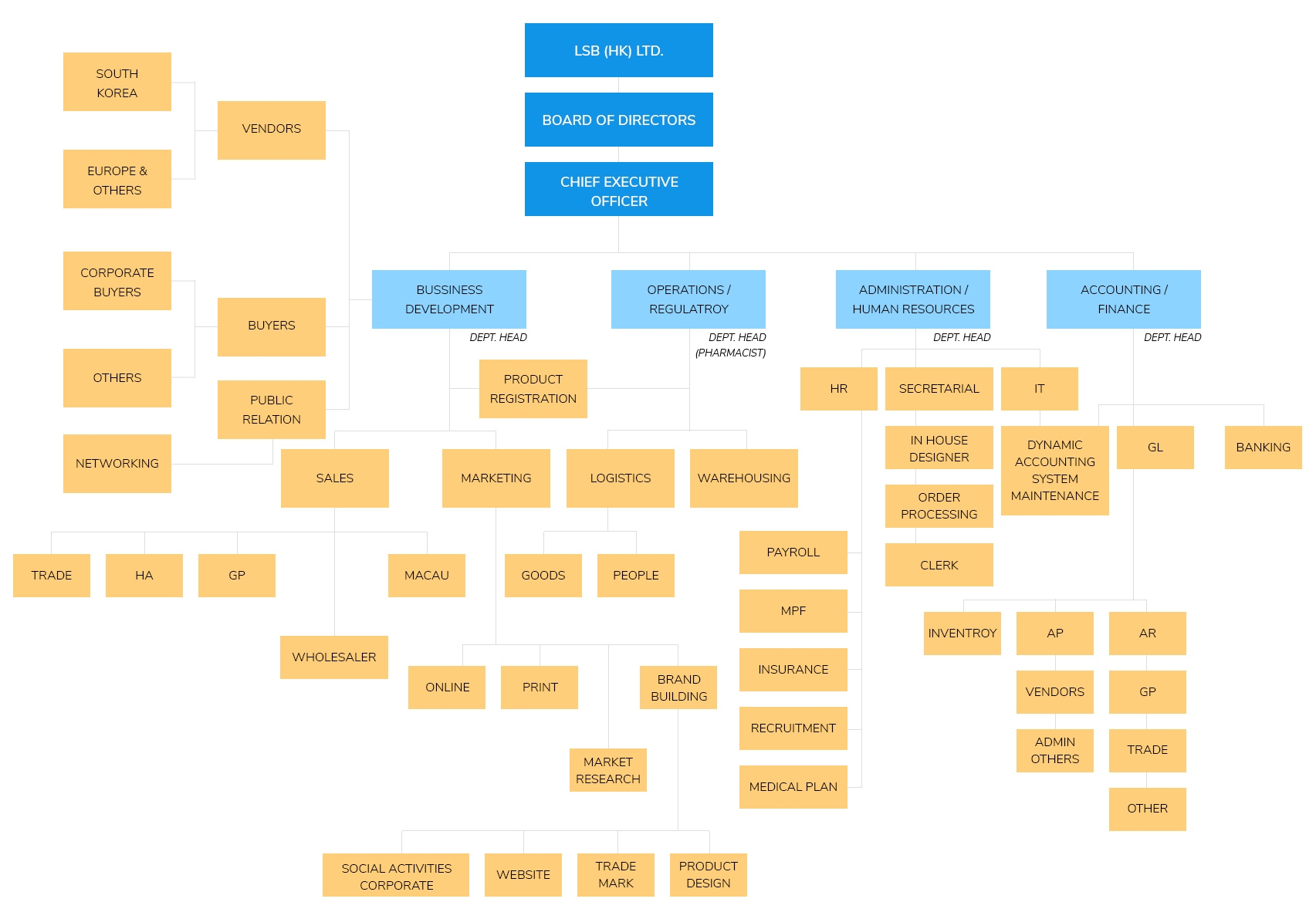 Organizational Chart Company SB PHARMA LIMITED