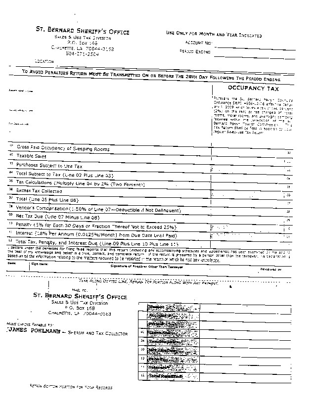 St. Bernard Sheriff's Office » Public Forms