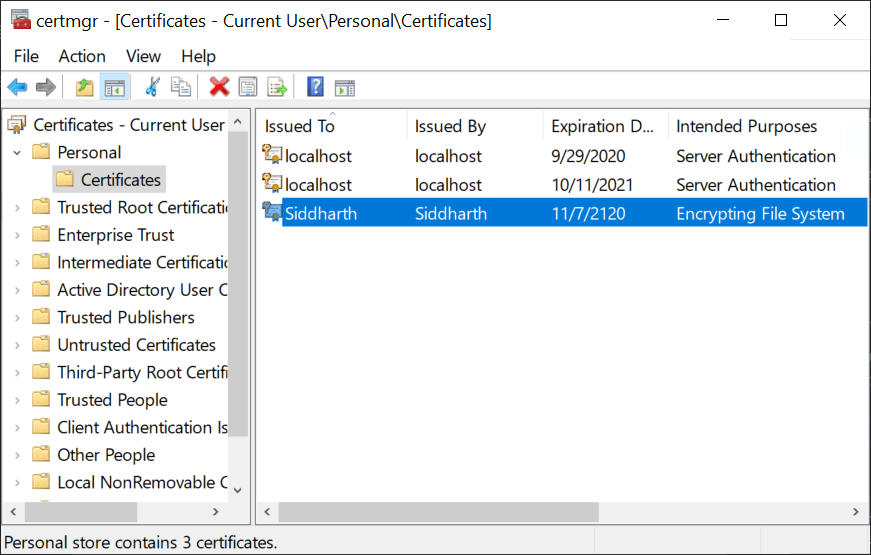 Creating encrypted folders in Windows