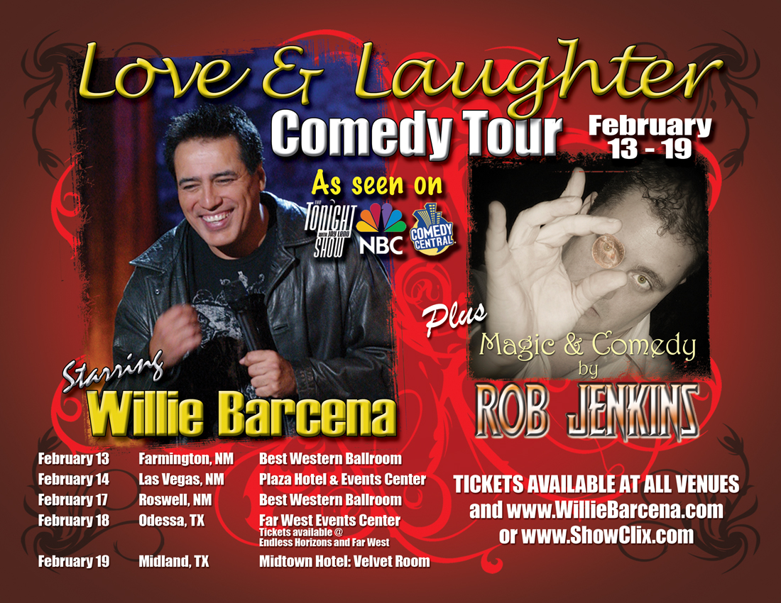 Tickets for Love & Laughter w/ Willie Barcena in Odessa from ShowClix