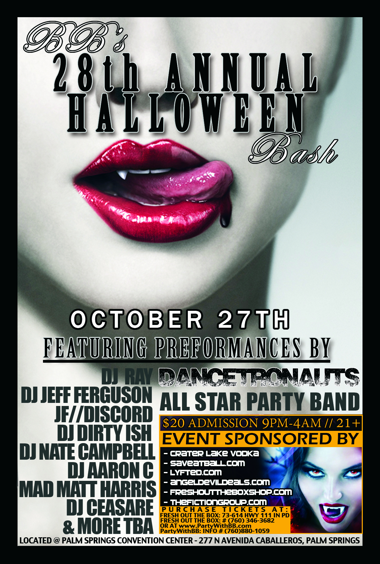 Tickets for BB's Halloween Bash in Palm Springs from ShowClix