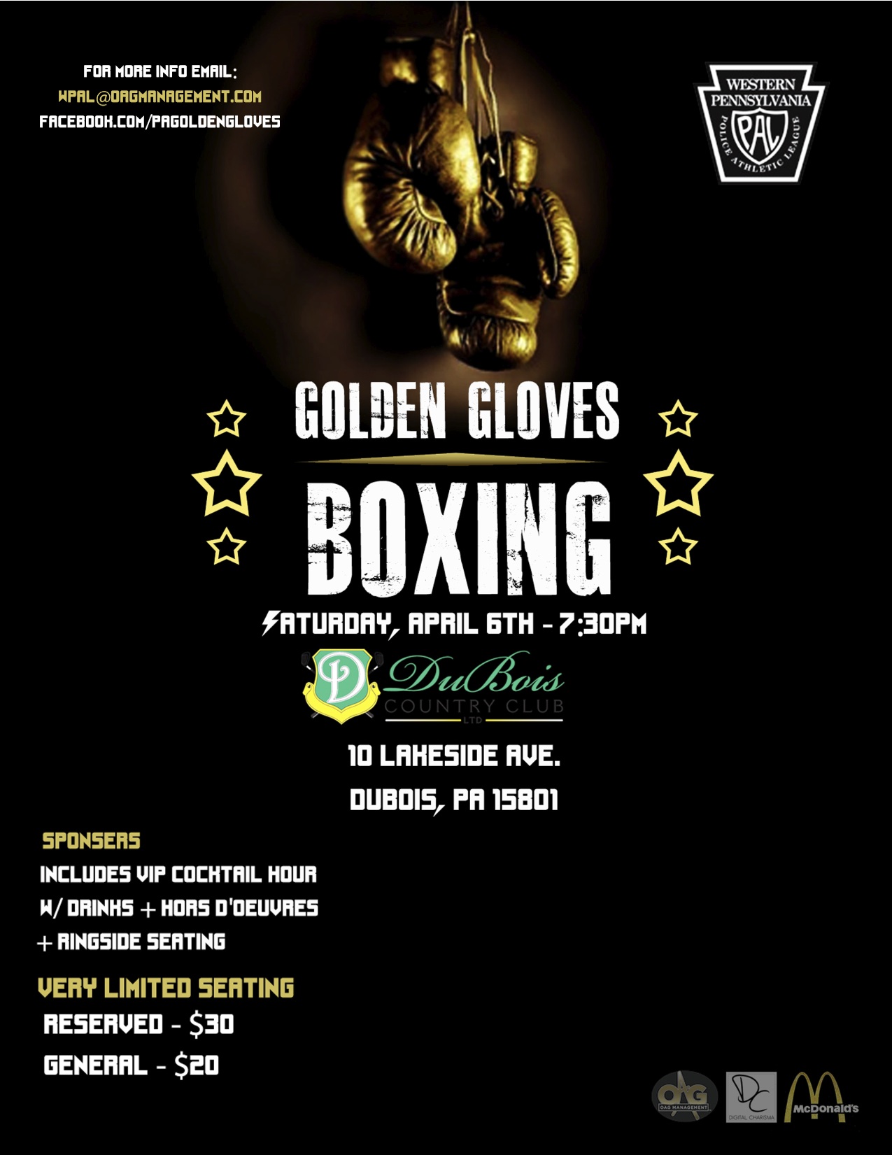 Tickets for Golden Gloves Boxing in DuBois from ShowClix
