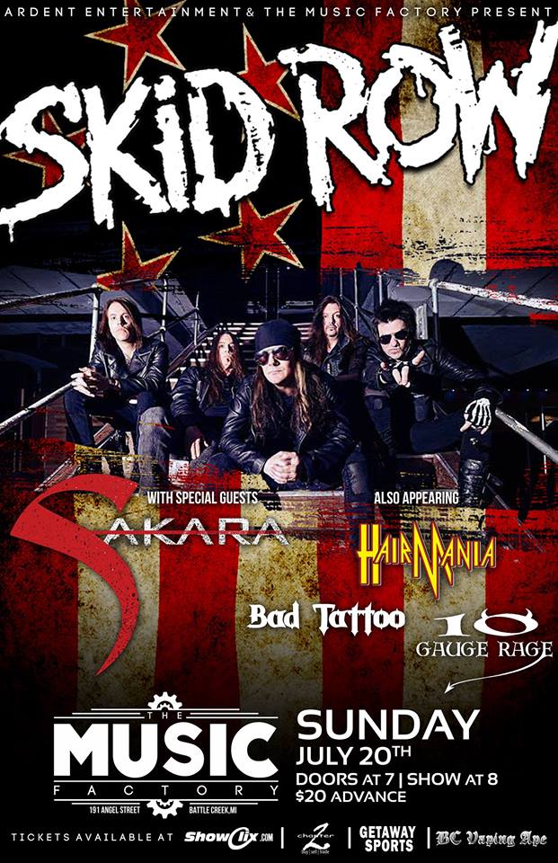 Tickets for SKID ROW in Battle Creek from ShowClix