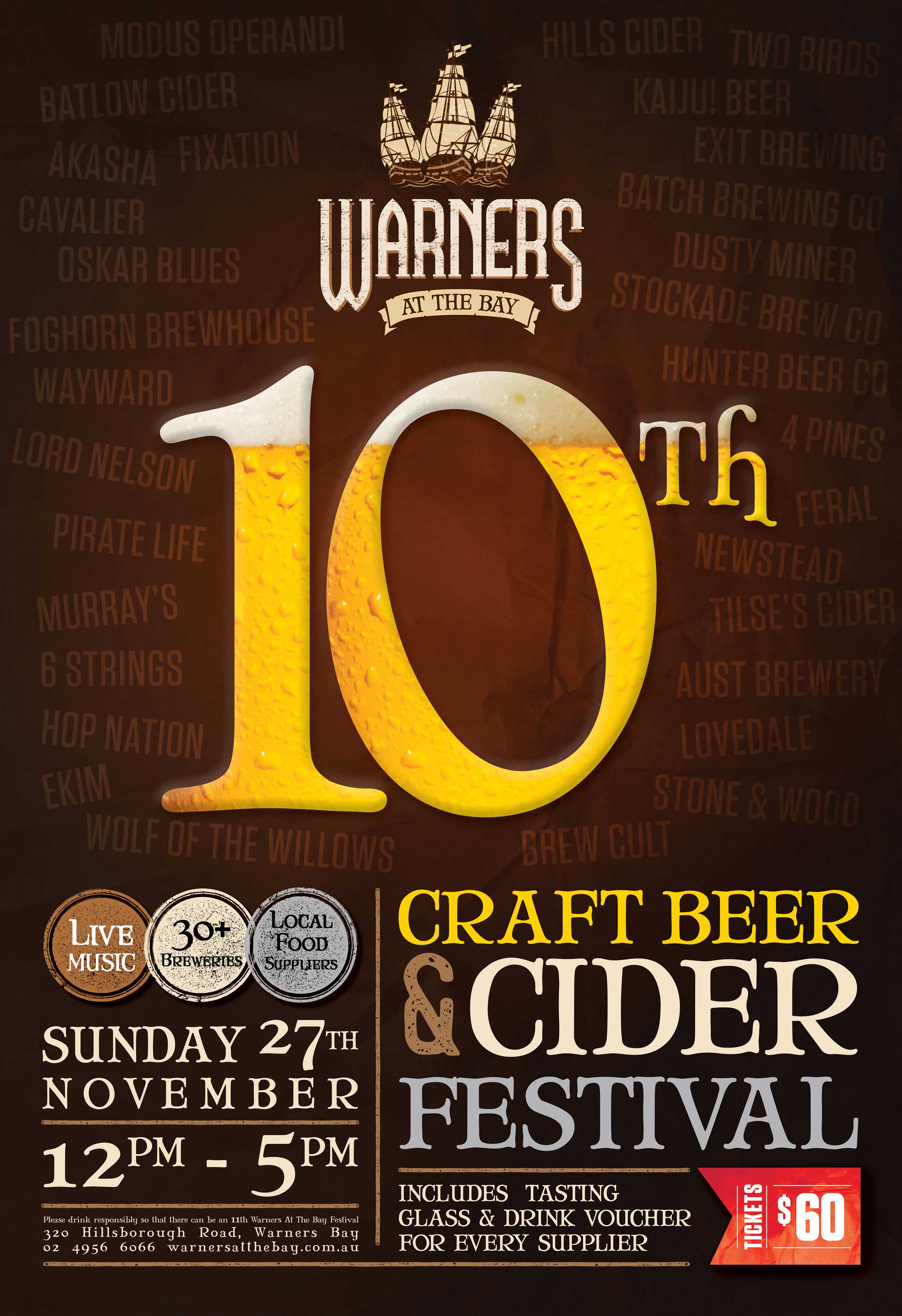 Tickets for Warners Beer & Cider Festival in Warners Bay from Ticketbooth