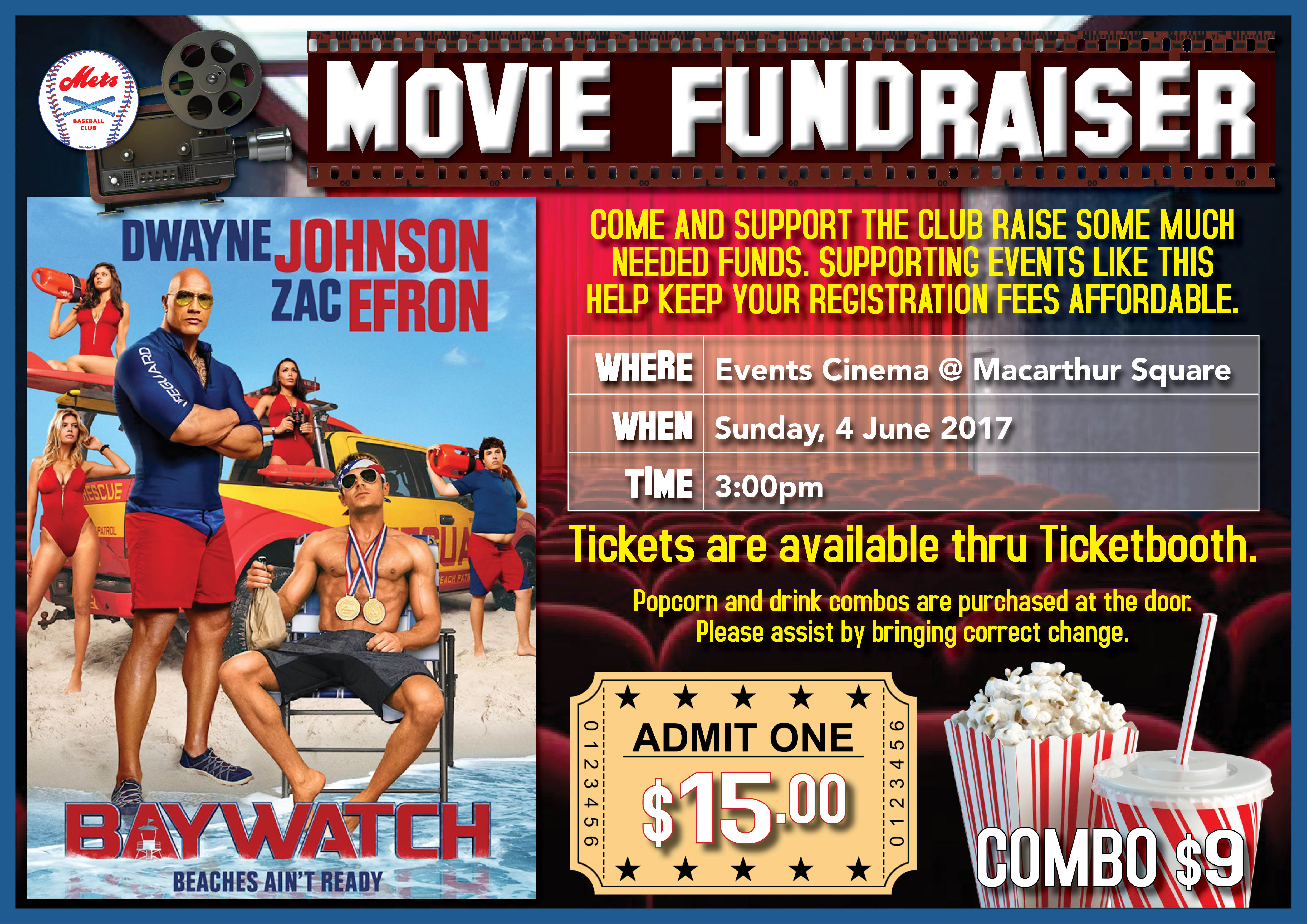 Tickets for Movie Fundraiser Baywatch in CAMPBELLTOWN from Ticketbooth