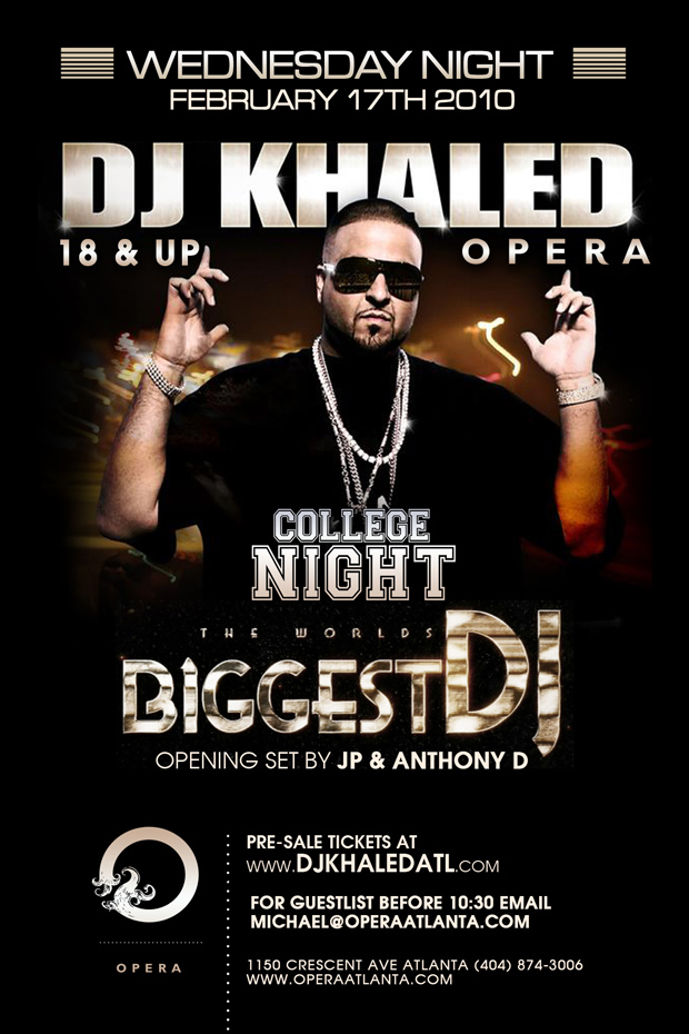 Tickets for DJ KHALED & COLLEGE NIGHT in Atlanta from ShowClix