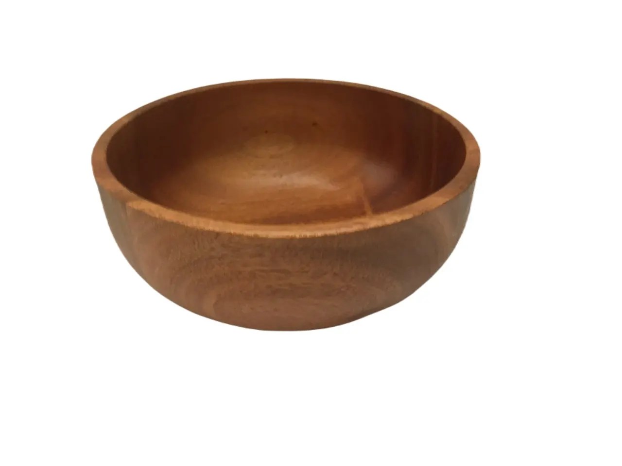 Solid Wood Kitchen Natural Faux Acajen Wood Round Bowl Mixing Salad