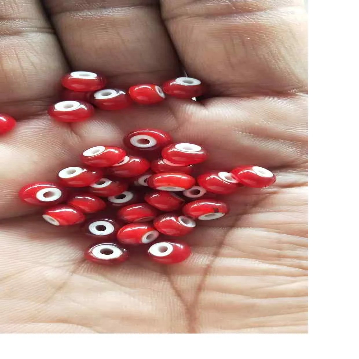 Custom Made Red Heart Glass Beads In Size 8 Mm Ideal For Use By Jewelry