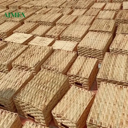 Hot Sales Small Water Hyacinth Rectangle Bin With Hinged Lid Solution