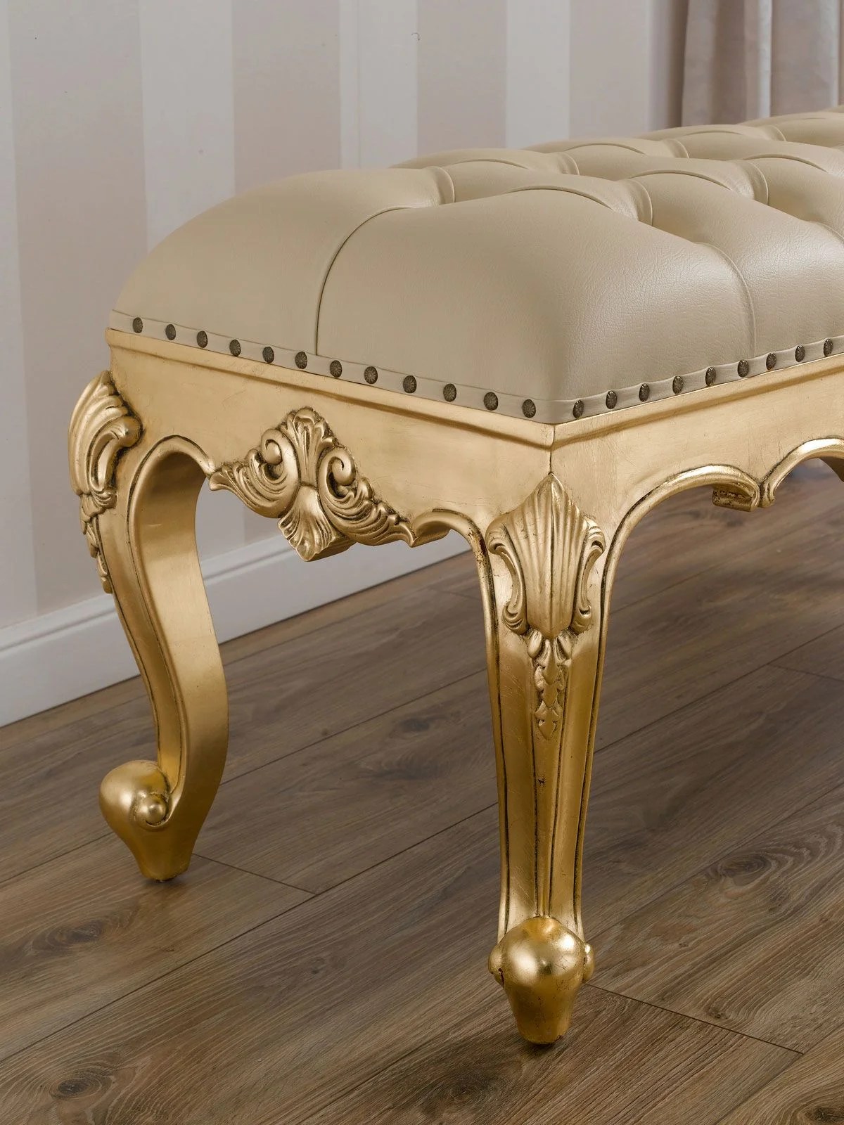 Add A Touch Of Luxury To Your Bedroom With This Gold Polish Wooden