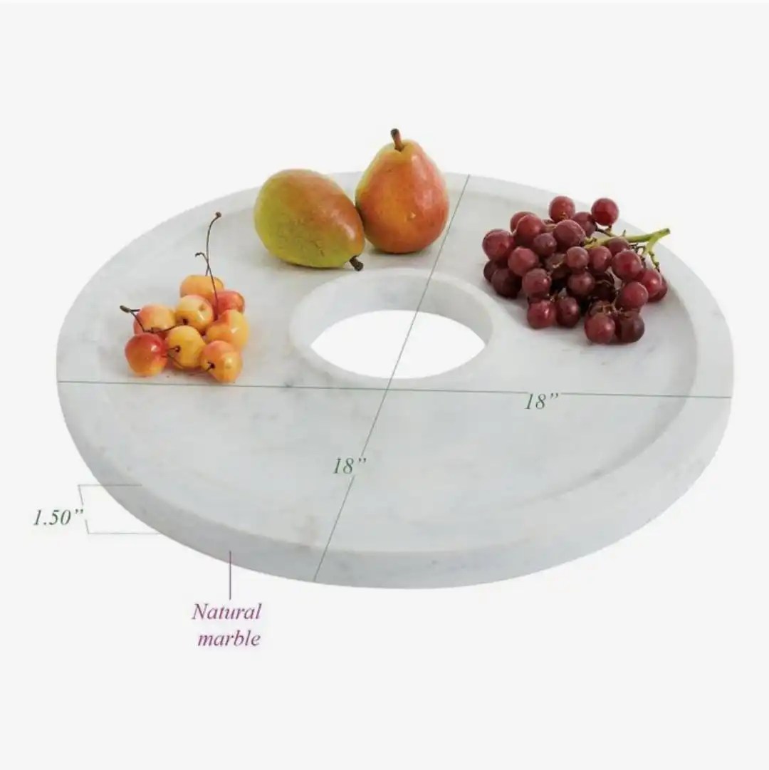 Round Marble Tray Charcuterie Board Marble Round Serving Tray