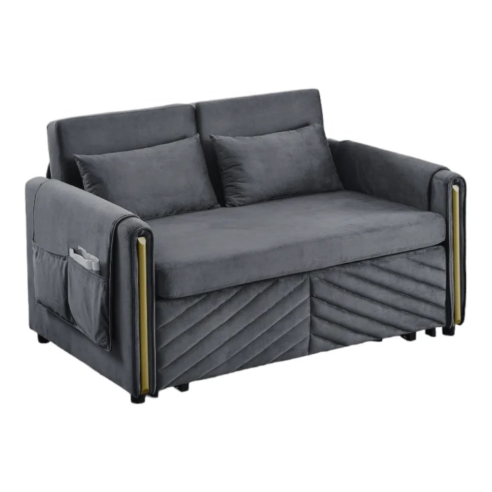 3in1 Convertible Sleeper Sofa Bed With Velvet Loveseat Futon Bed And