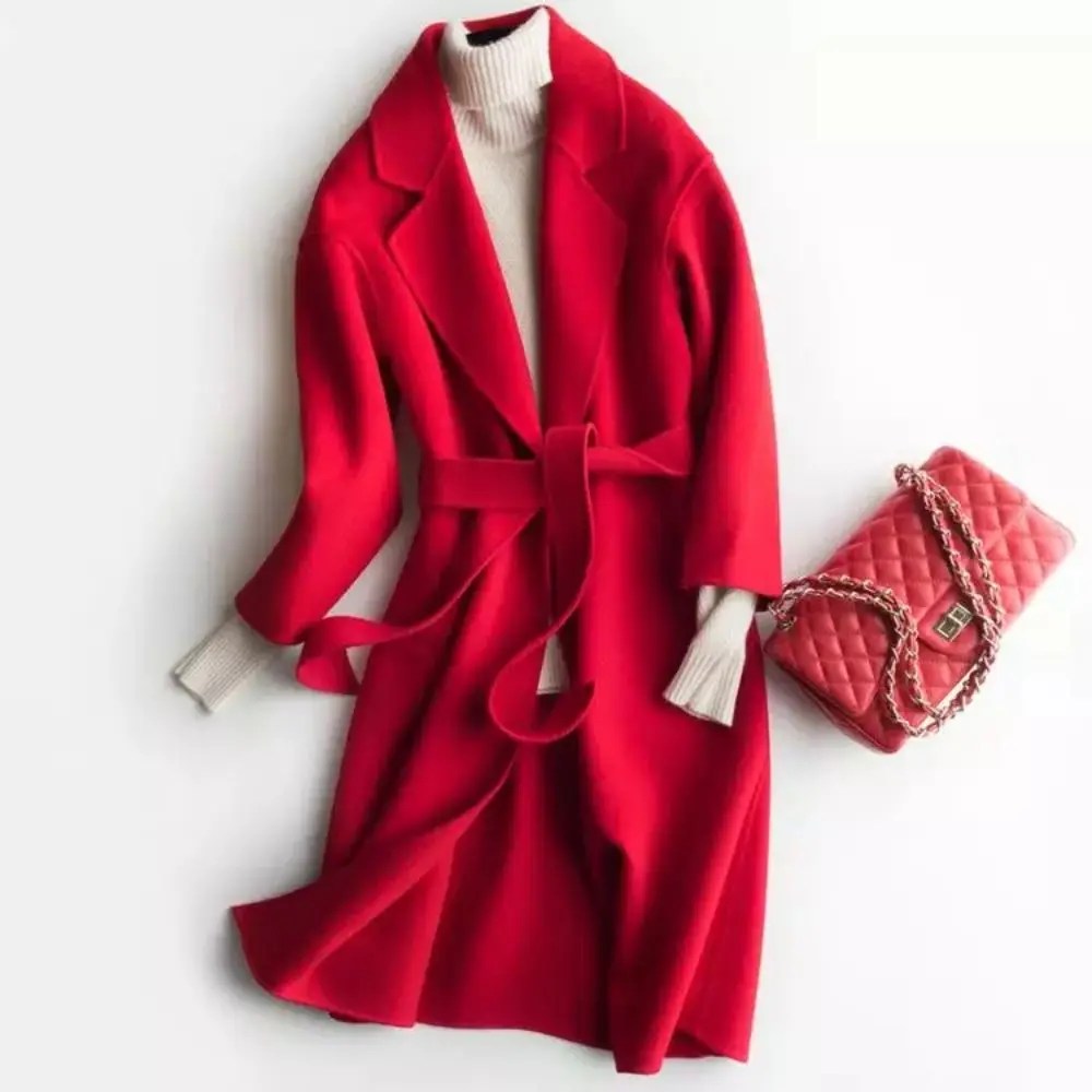 Women's Wool & Blends Women's Leather Trench Cotton Coats Wool Plus