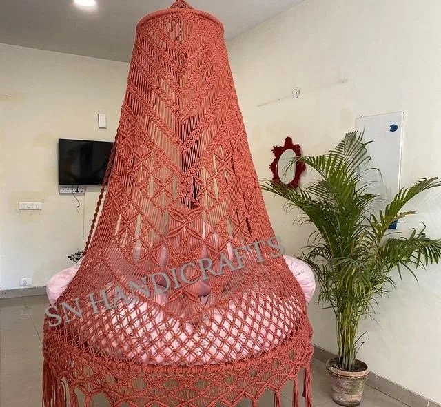 White Cotton Macrame Swing,Hanging Chair Decoration House Decoration