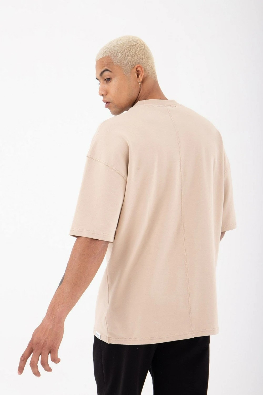 Men's Basic Tshirt 2023 Oversized Fit Drop Shoulder Curved Hem Custom Colored 100 Cotton