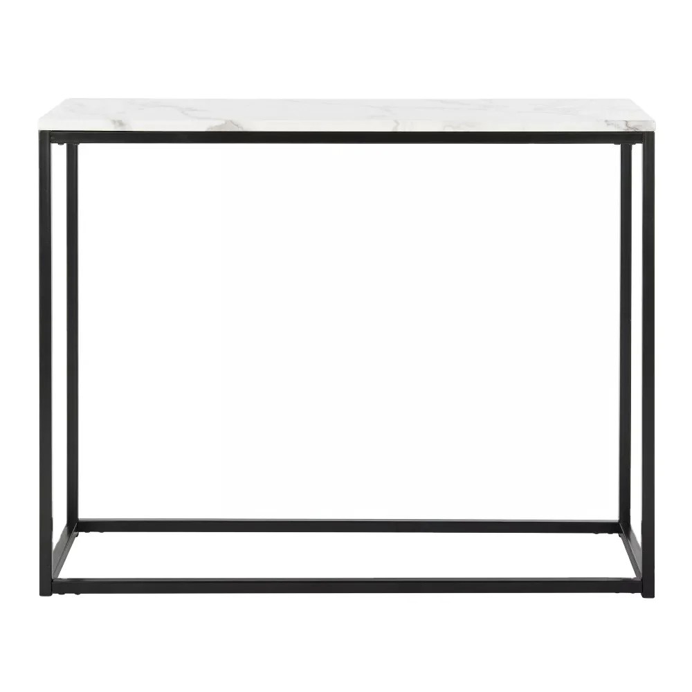 Simply Modern Rectangle Console Table Iron Marble Hallway Table Support