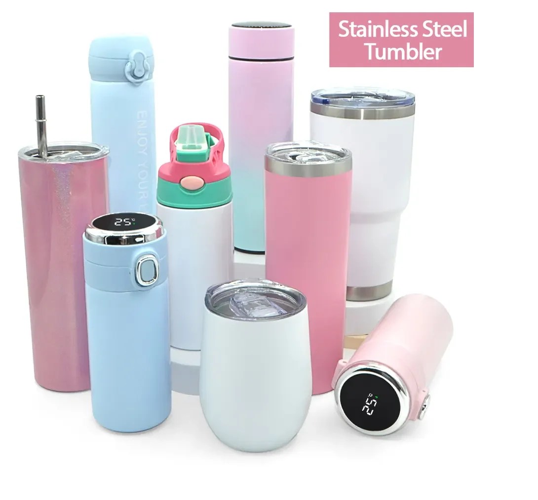 Wholesale White Blank Tumblers 20oz 30oz Stainless Steel Straight
