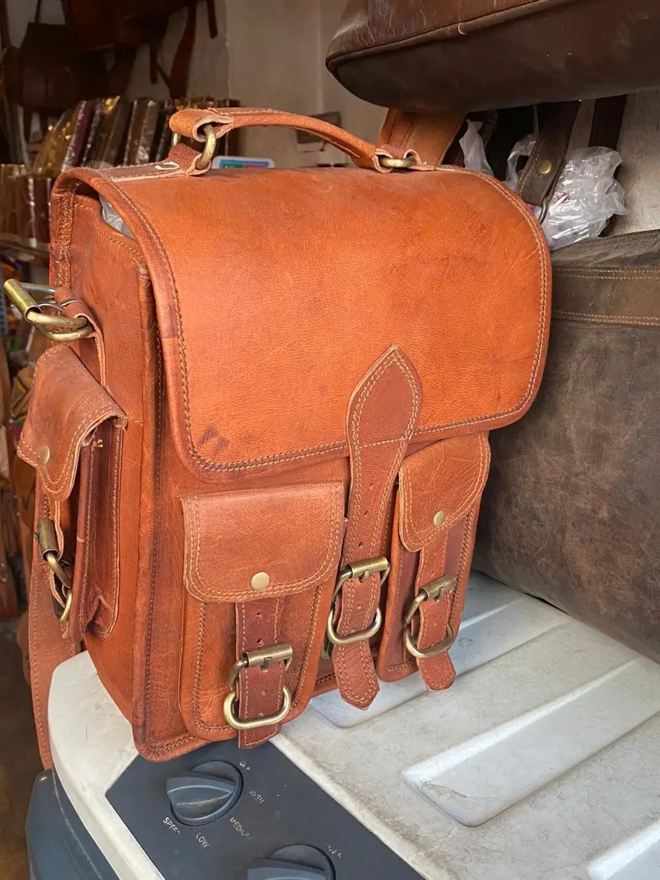 Genuine Leather Bag Pack High Quality Durable Hand Made Genuine 100