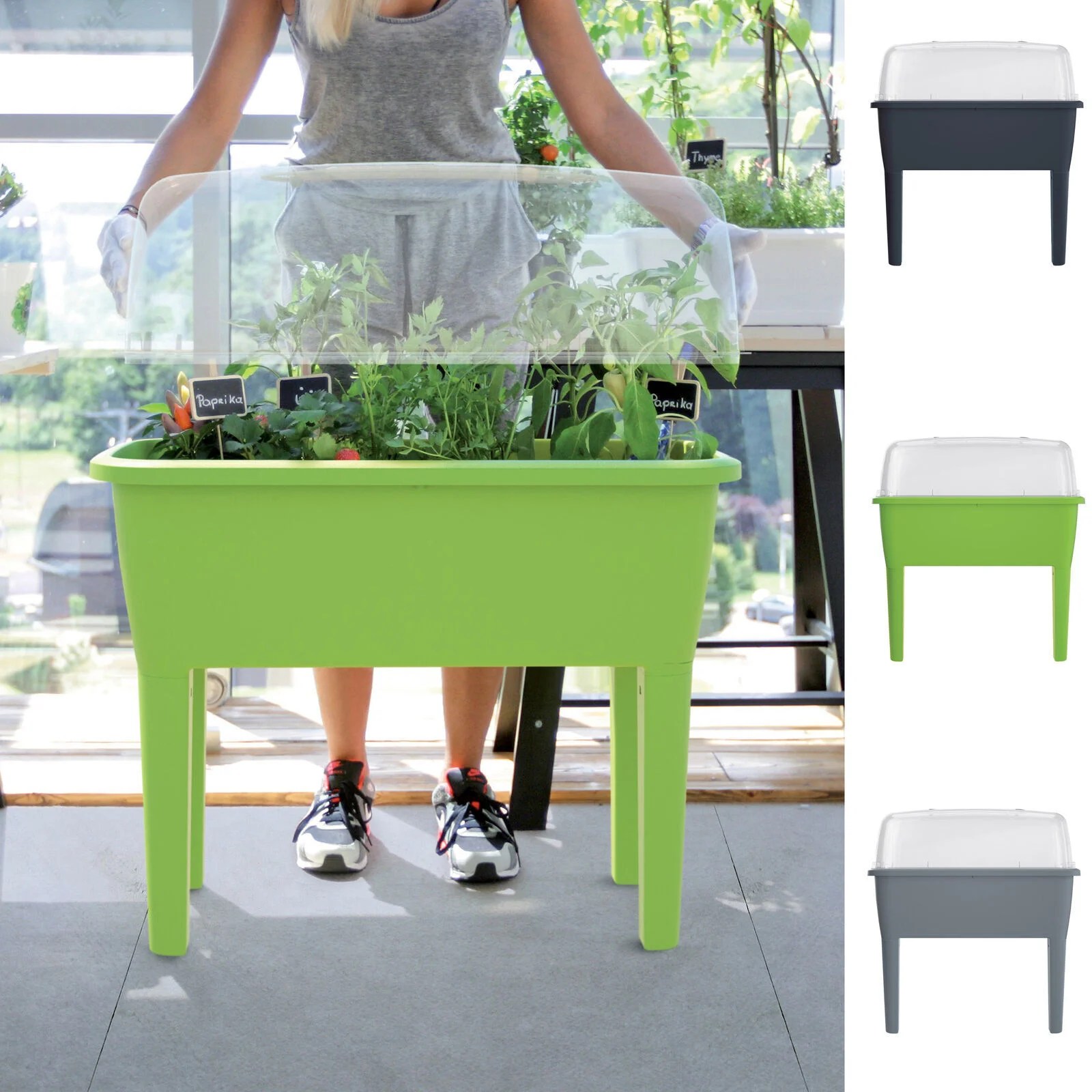 Atp Elevated Greenhouse Plastic Raised Garden Bed Planter Pot Box Plant
