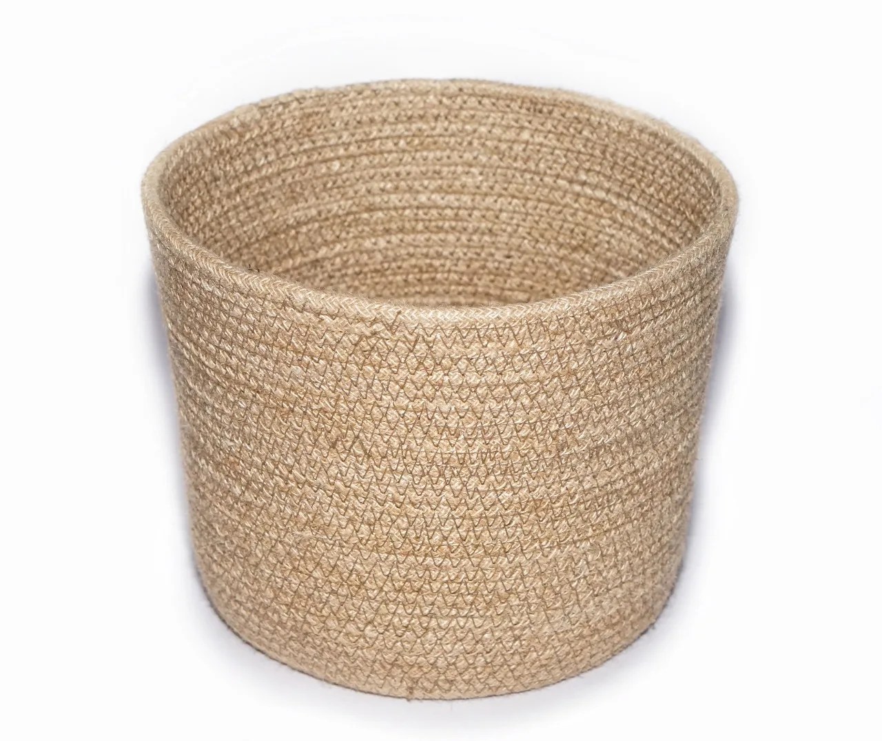Natural Cotton And Jute Basket Oem Decorative Metal Storage Cute Jute