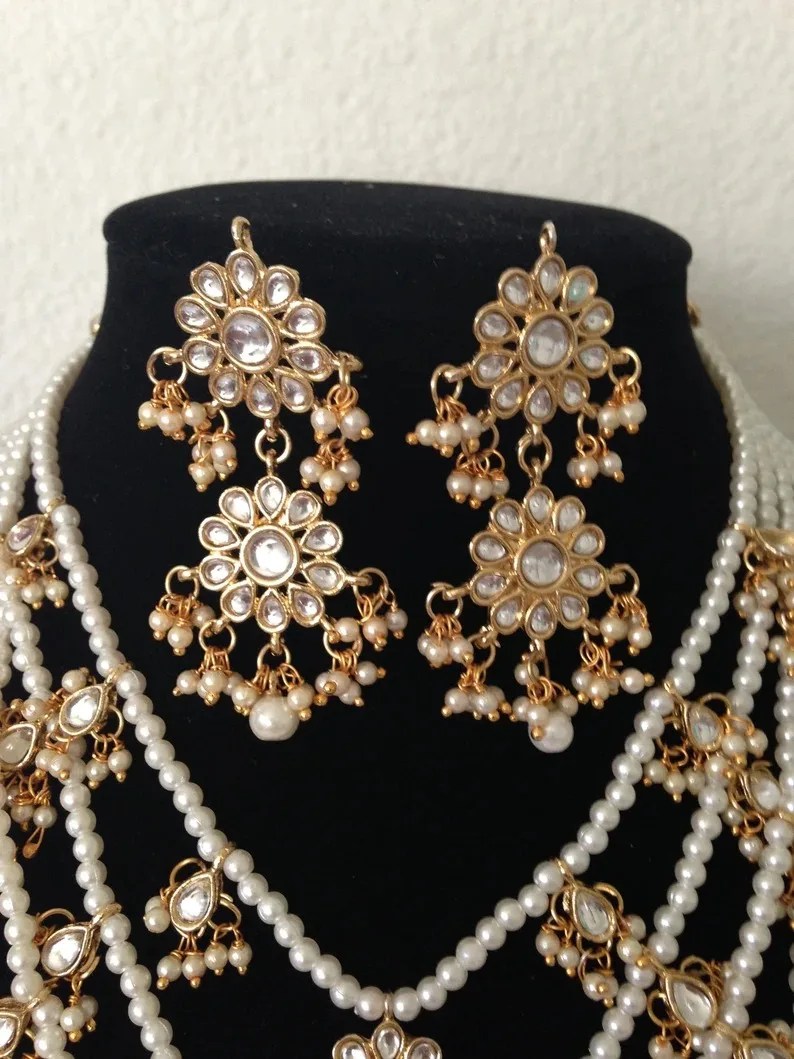 Jmc Kundan Necklace Kundan Indian Jewellery Rani Har 7 Bridal Wedding