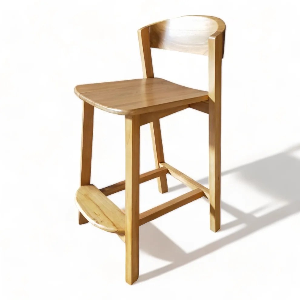 High Quality Modern Solid Teak Wood Bar Chair For Home Hotel Cafe
